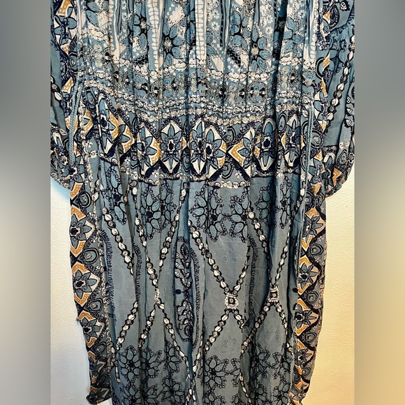 Free People Pink City Maxi Embroidered Blue Size S - Picture 5 of 10